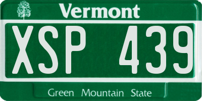 VT license plate XSP439