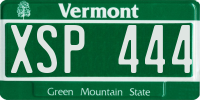 VT license plate XSP444