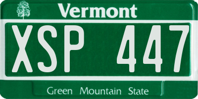 VT license plate XSP447