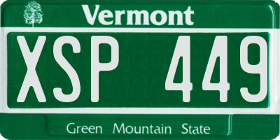 VT license plate XSP449