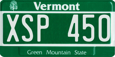 VT license plate XSP450