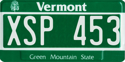 VT license plate XSP453