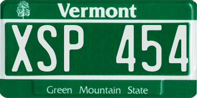 VT license plate XSP454