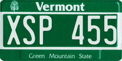 VT license plate XSP455