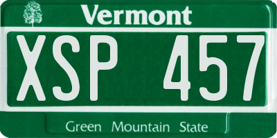 VT license plate XSP457
