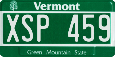 VT license plate XSP459