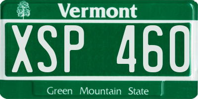 VT license plate XSP460