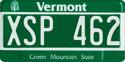 VT license plate XSP462