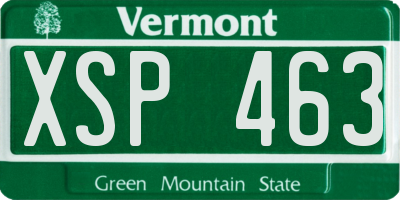 VT license plate XSP463