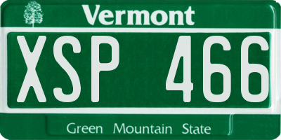 VT license plate XSP466