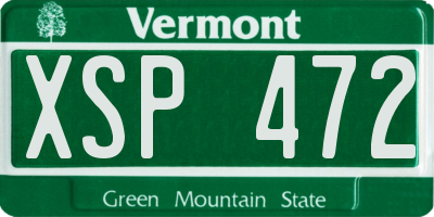 VT license plate XSP472