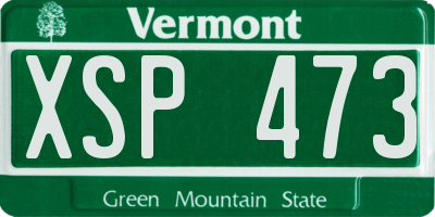 VT license plate XSP473