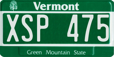 VT license plate XSP475