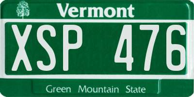 VT license plate XSP476