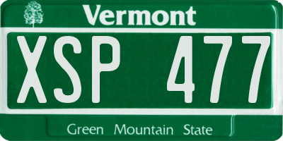 VT license plate XSP477