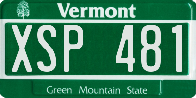 VT license plate XSP481