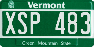 VT license plate XSP483