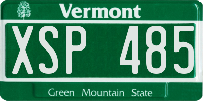 VT license plate XSP485