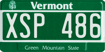 VT license plate XSP486