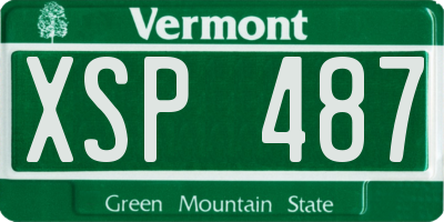 VT license plate XSP487