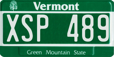 VT license plate XSP489