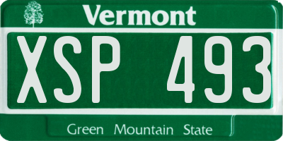 VT license plate XSP493