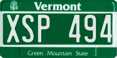 VT license plate XSP494