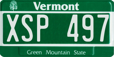 VT license plate XSP497