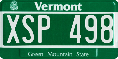 VT license plate XSP498