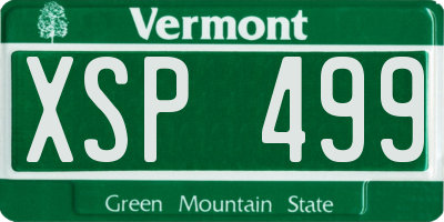 VT license plate XSP499