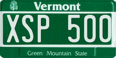 VT license plate XSP500