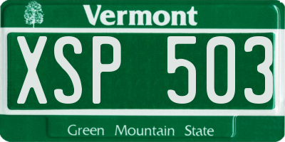 VT license plate XSP503