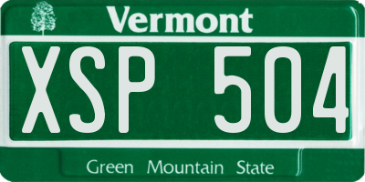 VT license plate XSP504