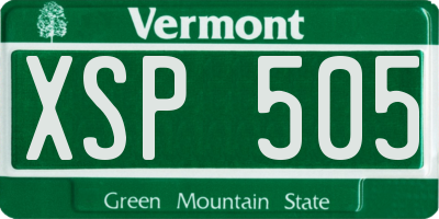 VT license plate XSP505