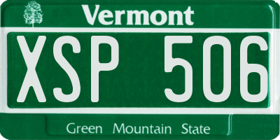 VT license plate XSP506