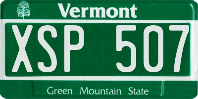 VT license plate XSP507