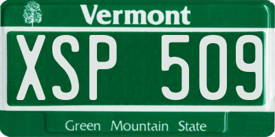VT license plate XSP509