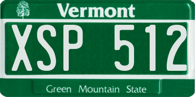VT license plate XSP512