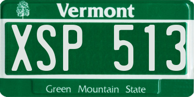 VT license plate XSP513
