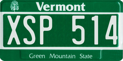 VT license plate XSP514