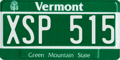 VT license plate XSP515