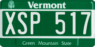 VT license plate XSP517