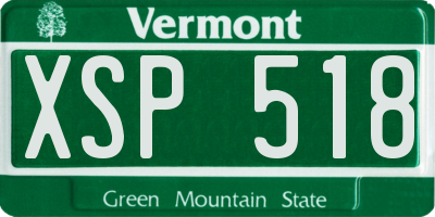 VT license plate XSP518