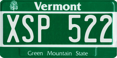 VT license plate XSP522