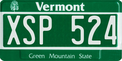 VT license plate XSP524