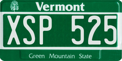 VT license plate XSP525