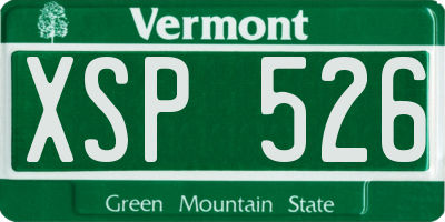 VT license plate XSP526
