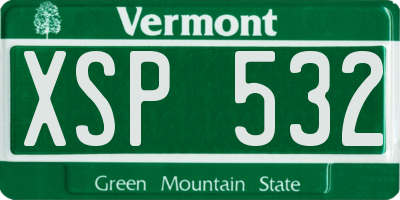 VT license plate XSP532
