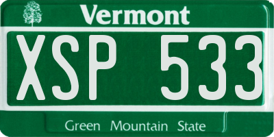 VT license plate XSP533