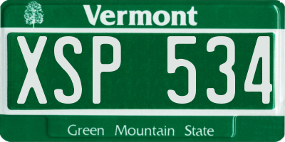 VT license plate XSP534